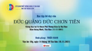 Học tập lời dạy của Đức Quảng Đức Chơn Tiên